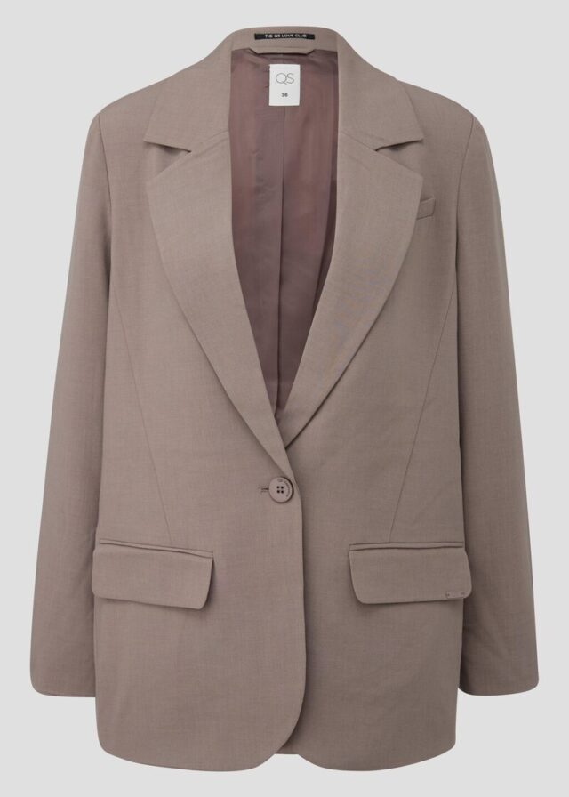 Blazer im Regular Fit mit tiefem Revers