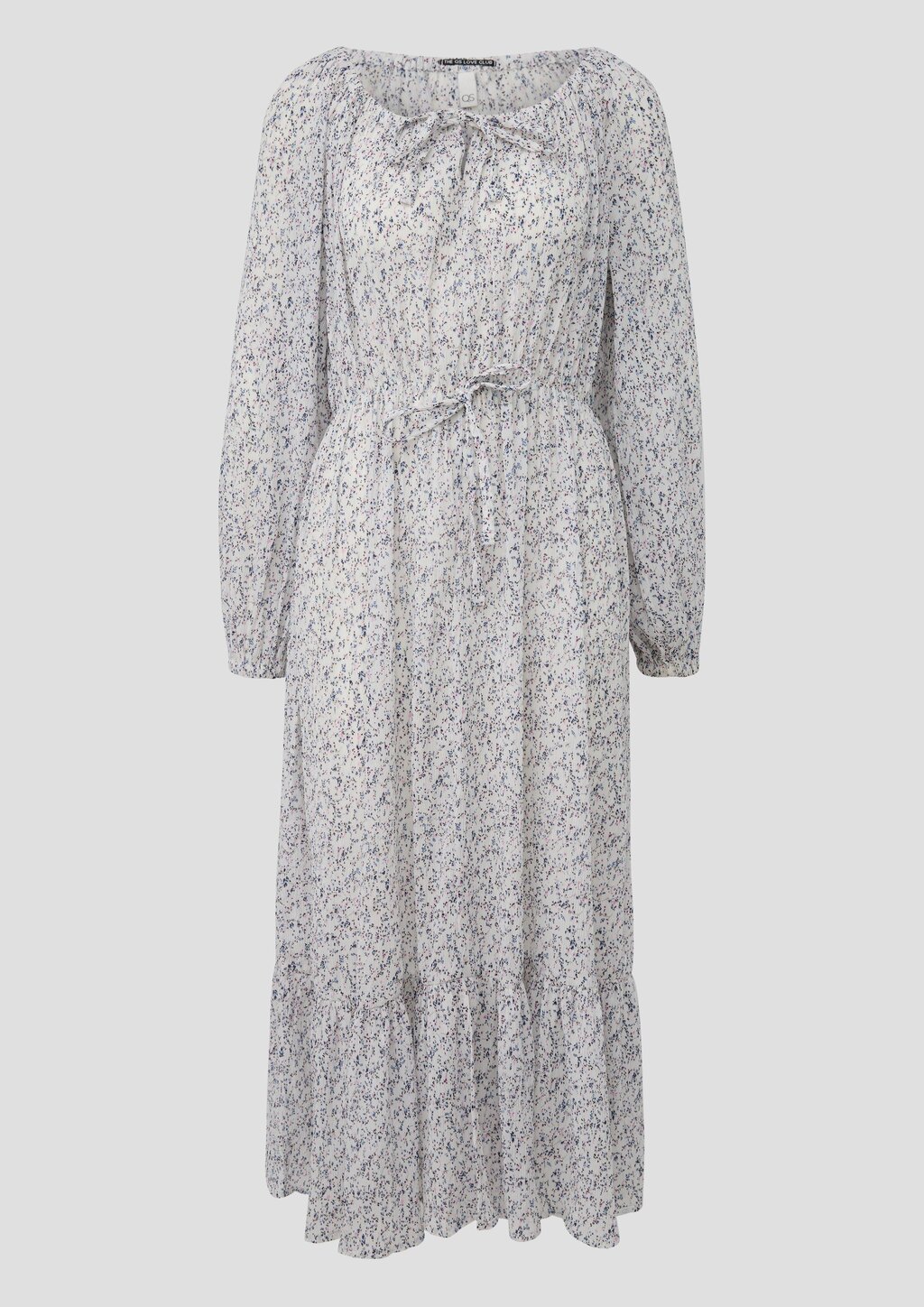 Langes Chiffonkleid mit Blümchenprint und seperatem Unterkleid