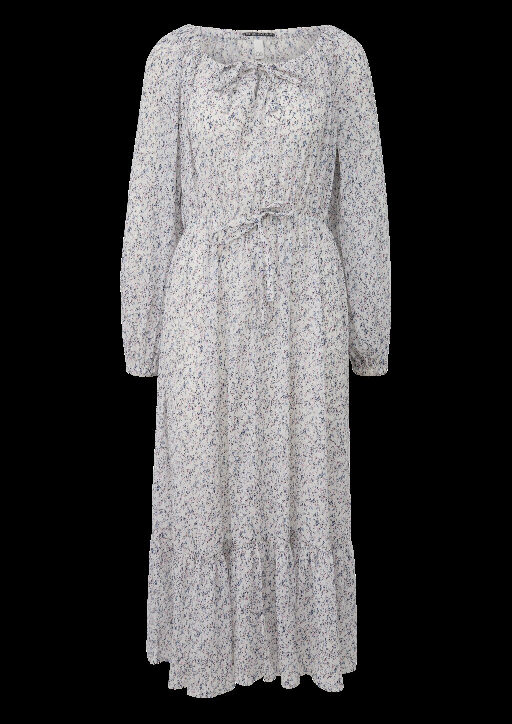 Langes Chiffonkleid mit Blümchenprint und seperatem Unterkleid