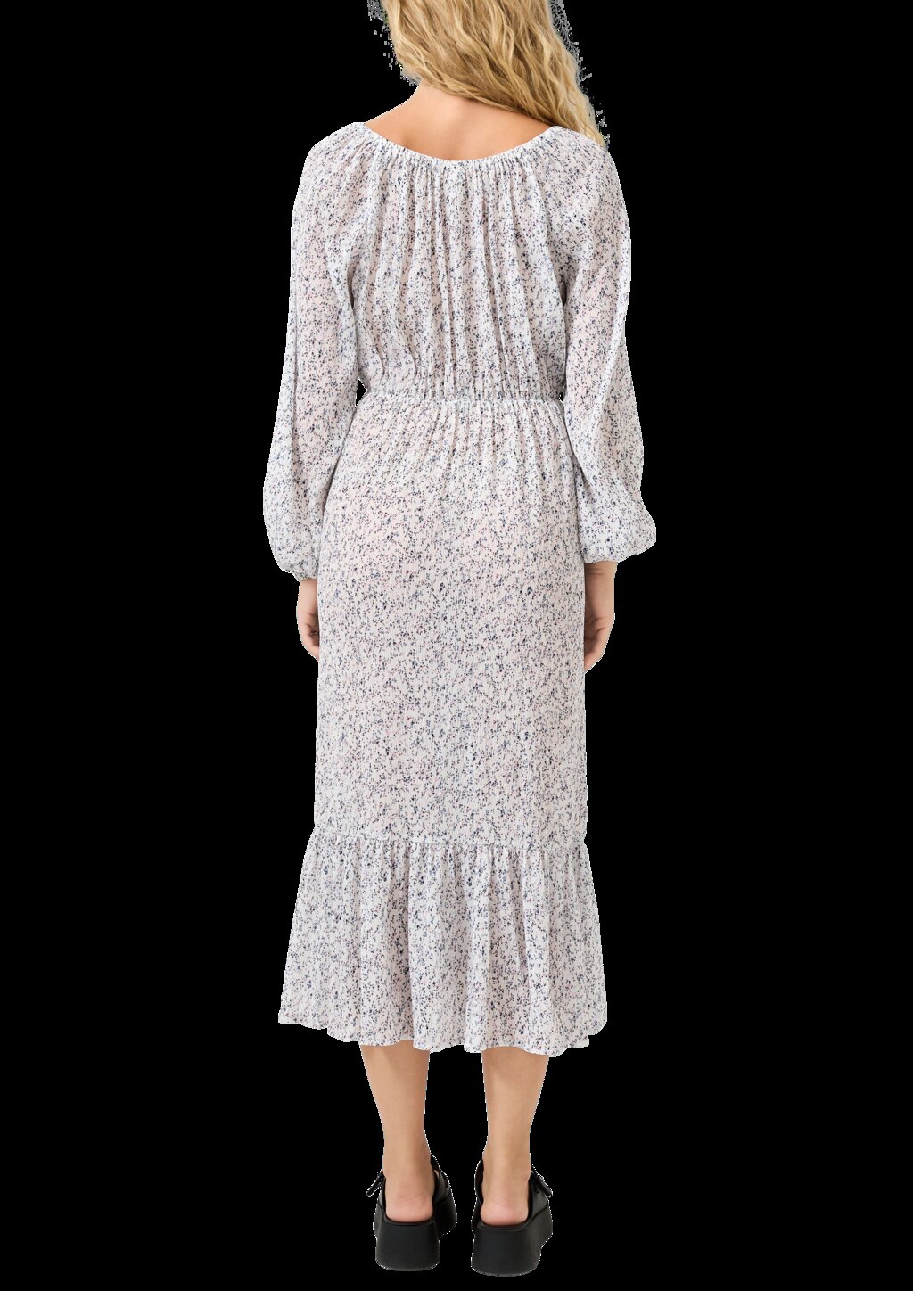 Langes Chiffonkleid mit Blümchenprint und seperatem Unterkleid