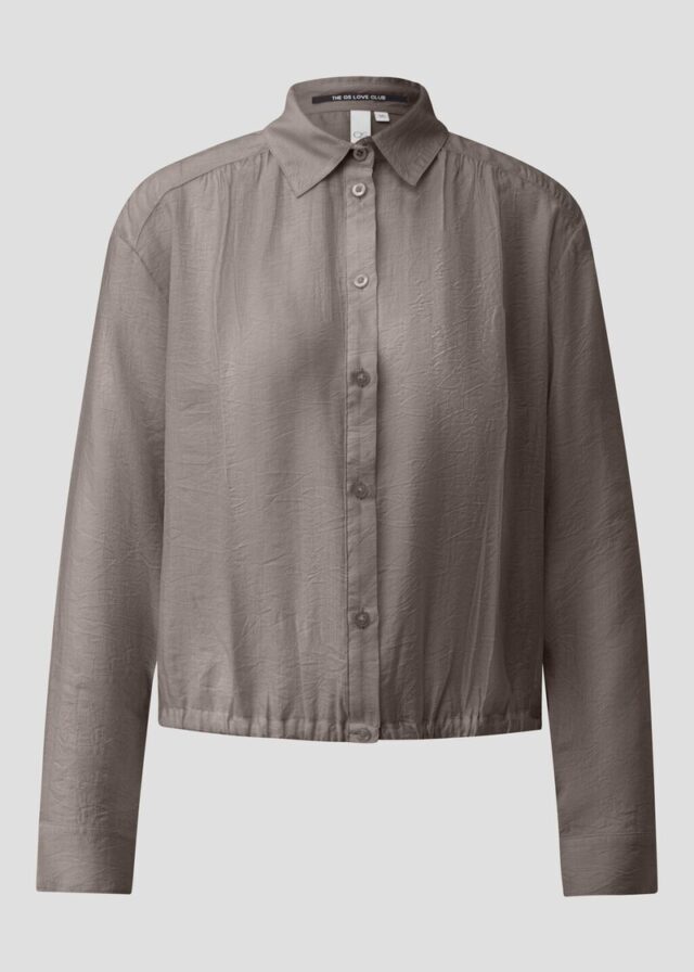 Leicht transparente Bluse mit Gummizug am vorderen Saum