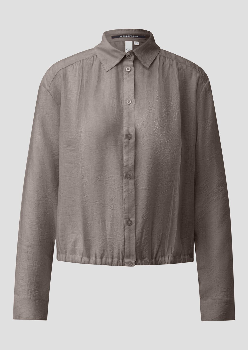 Leicht transparente Bluse mit Gummizug am vorderen Saum