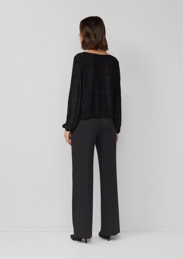 Samt-Shirt mit Ausbrennermuster und Gummibündchen