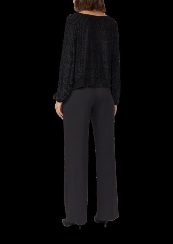 Samt-Shirt mit Ausbrennermuster und Gummibündchen