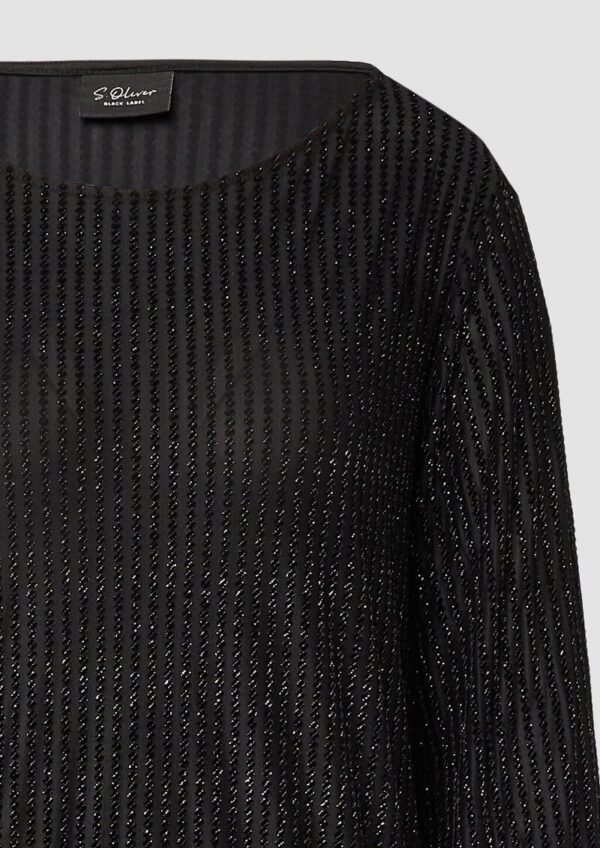 Samt-Shirt mit Ausbrennermuster und Gummibündchen