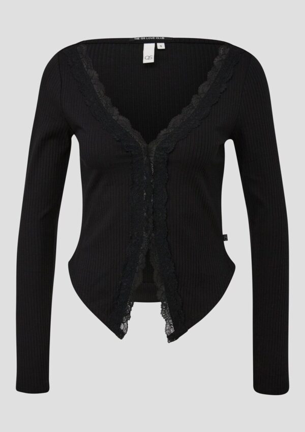 Rippshirt mit Spitze