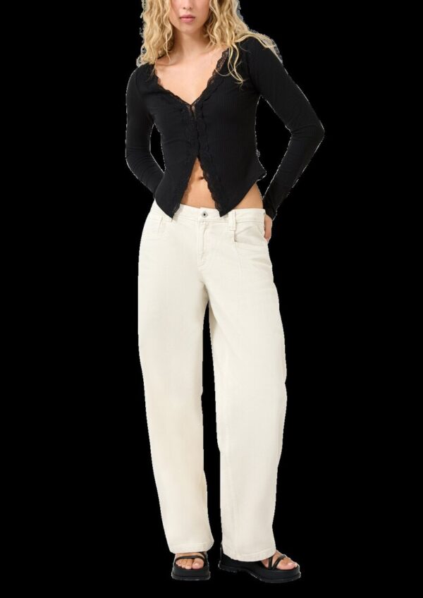 Rippshirt mit Spitze