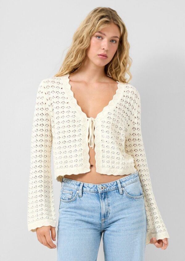 Strickjacke mit Ajourmuster