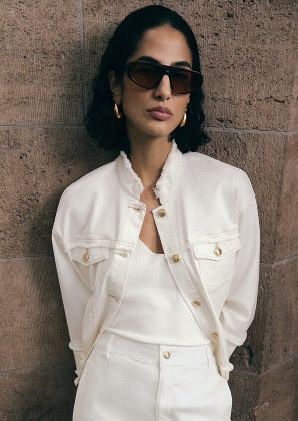 Jacke aus Viskose-Baumwoll-Mix mit Elasthan-Anteil