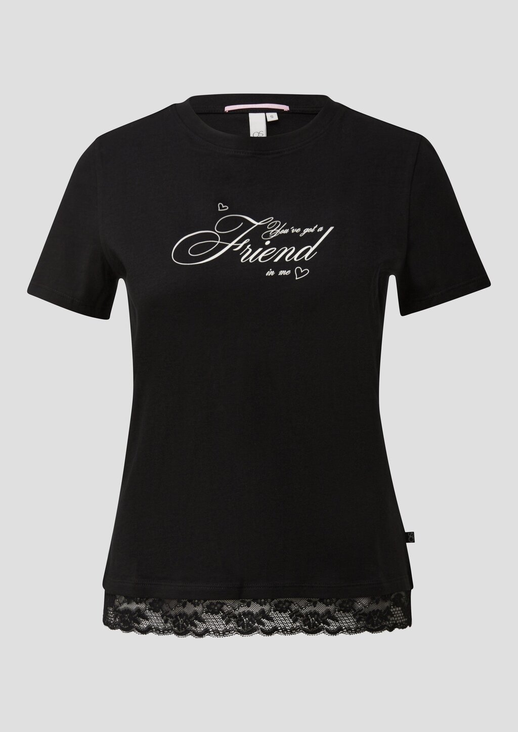 T-Shirt mit Spitzensaum