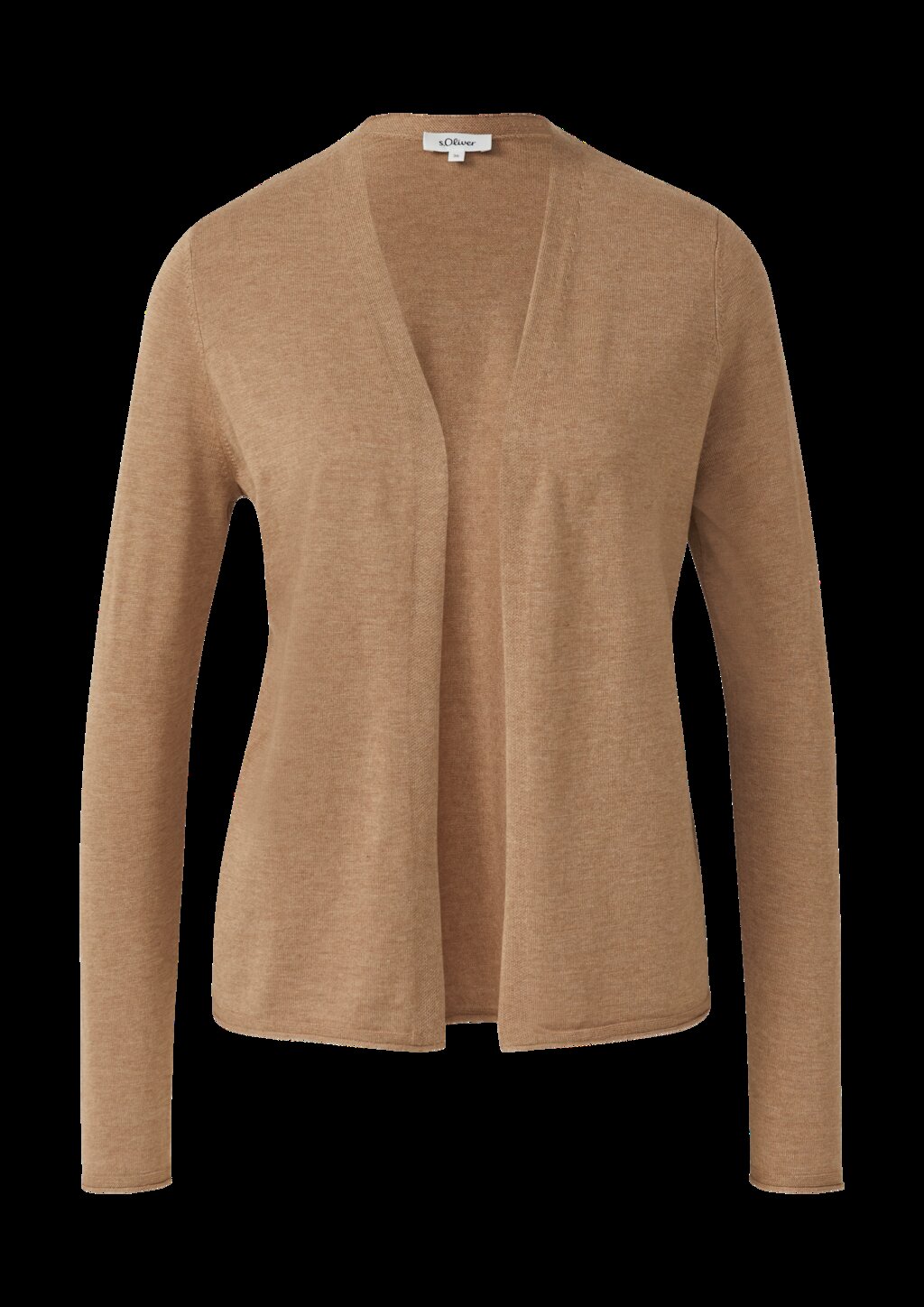 Feinstrickjacke mit Rollkante am Saum