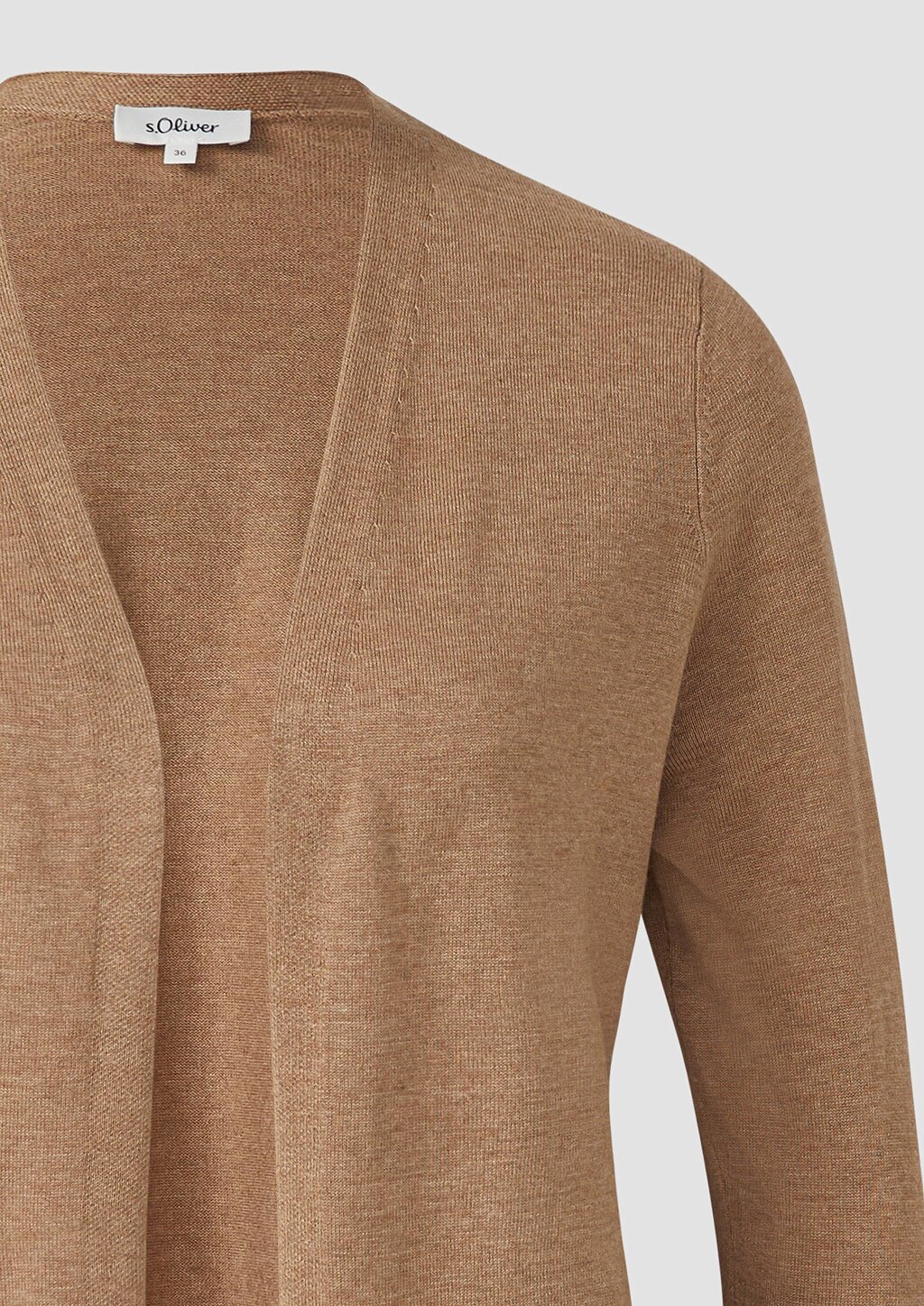 Feinstrickjacke mit Rollkante am Saum