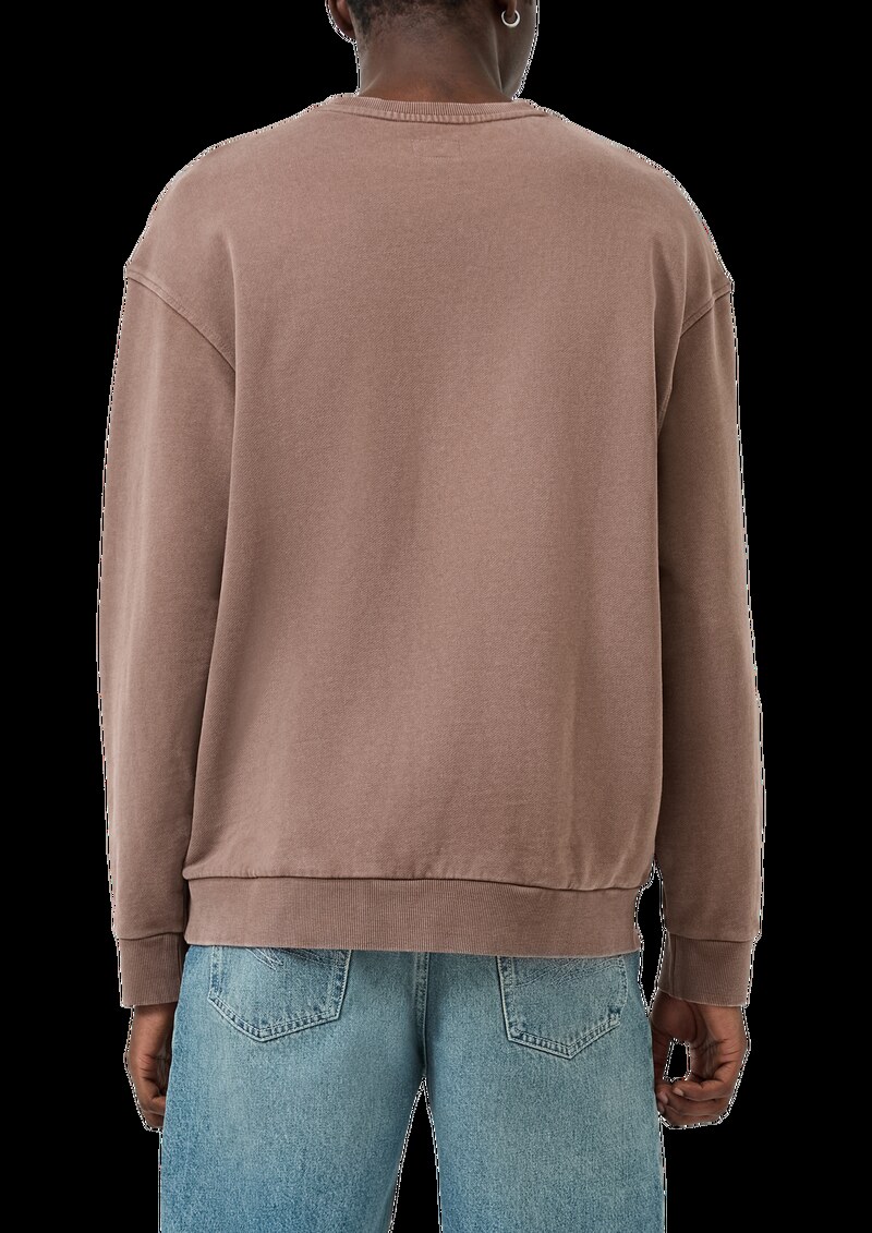 Rundhals Sweatshirt mit Wascheffekt und Frontdruck