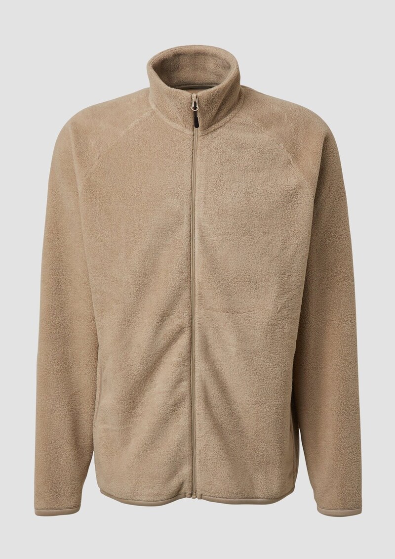 Fleece-Jacke mit Eingrifftaschen und Stehkragen