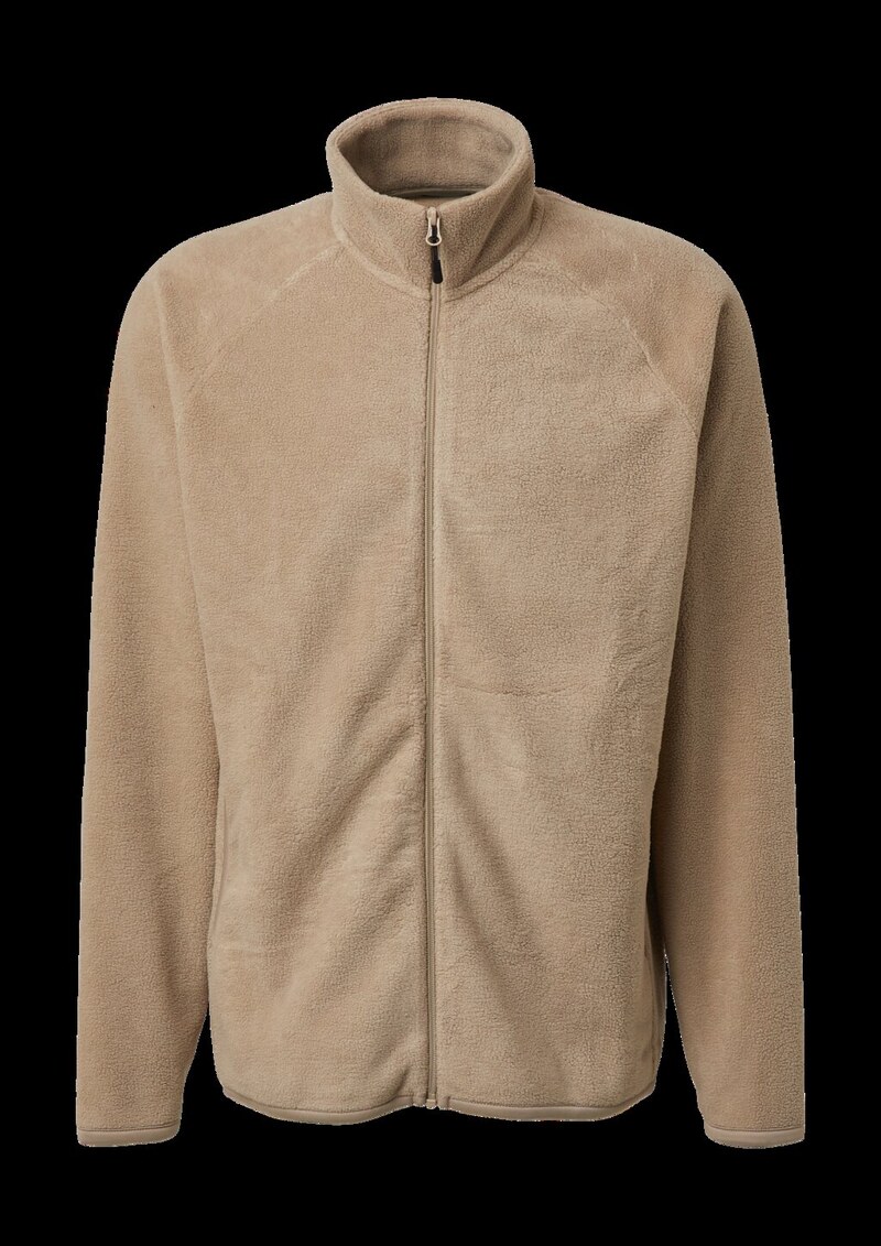 Fleece-Jacke mit Eingrifftaschen und Stehkragen