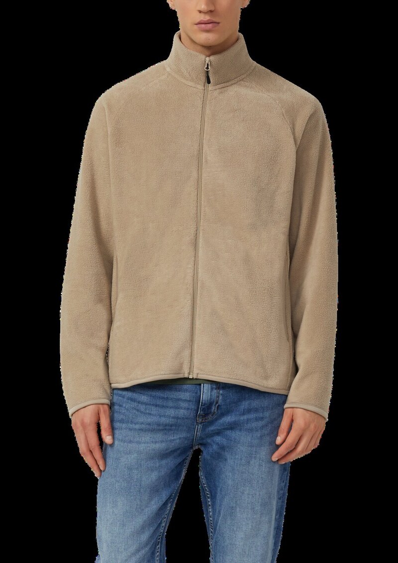 Fleece-Jacke mit Eingrifftaschen und Stehkragen
