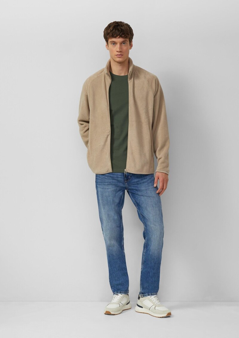 Fleece-Jacke mit Eingrifftaschen und Stehkragen