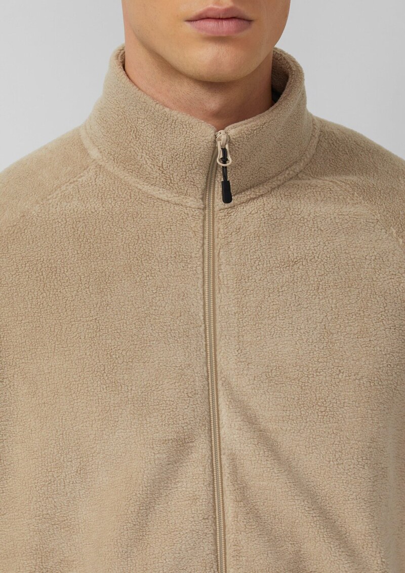 Fleece-Jacke mit Eingrifftaschen und Stehkragen