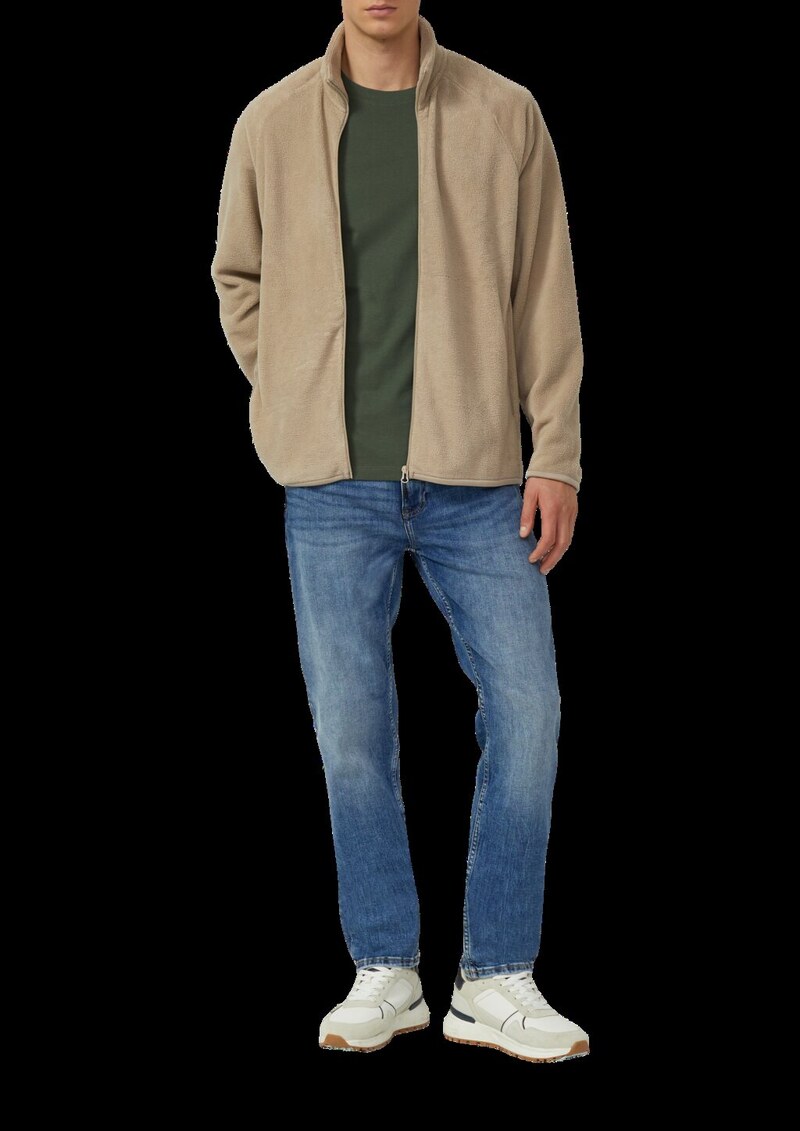 Fleece-Jacke mit Eingrifftaschen und Stehkragen