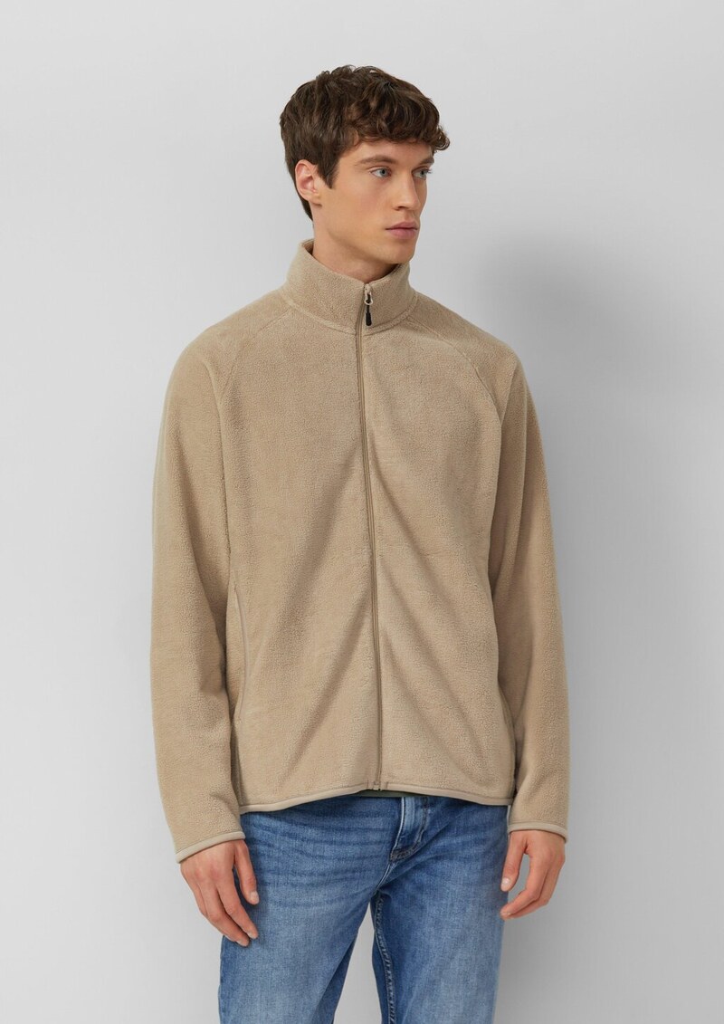 Fleece-Jacke mit Eingrifftaschen und Stehkragen
