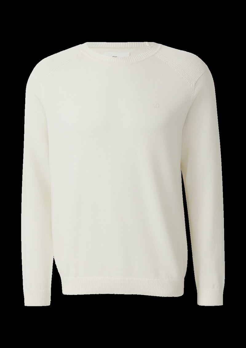 Pullover aus Moulinéstrick mit Crew Neck und Raglanärmeln