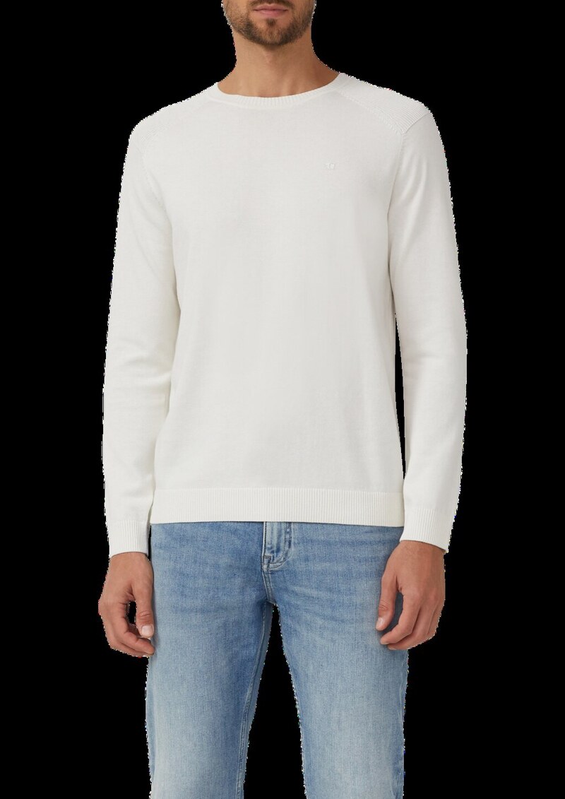 Pullover aus Moulinéstrick mit Crew Neck und Raglanärmeln