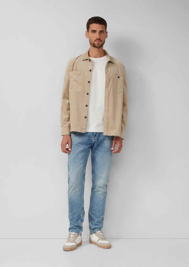 Pullover aus Moulinéstrick mit Crew Neck und Raglanärmeln