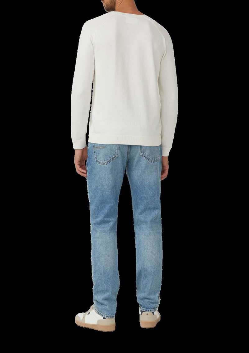 Pullover aus Moulinéstrick mit Crew Neck und Raglanärmeln