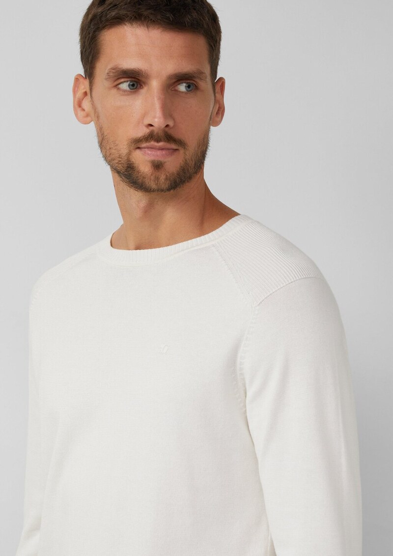 Pullover aus Moulinéstrick mit Crew Neck und Raglanärmeln