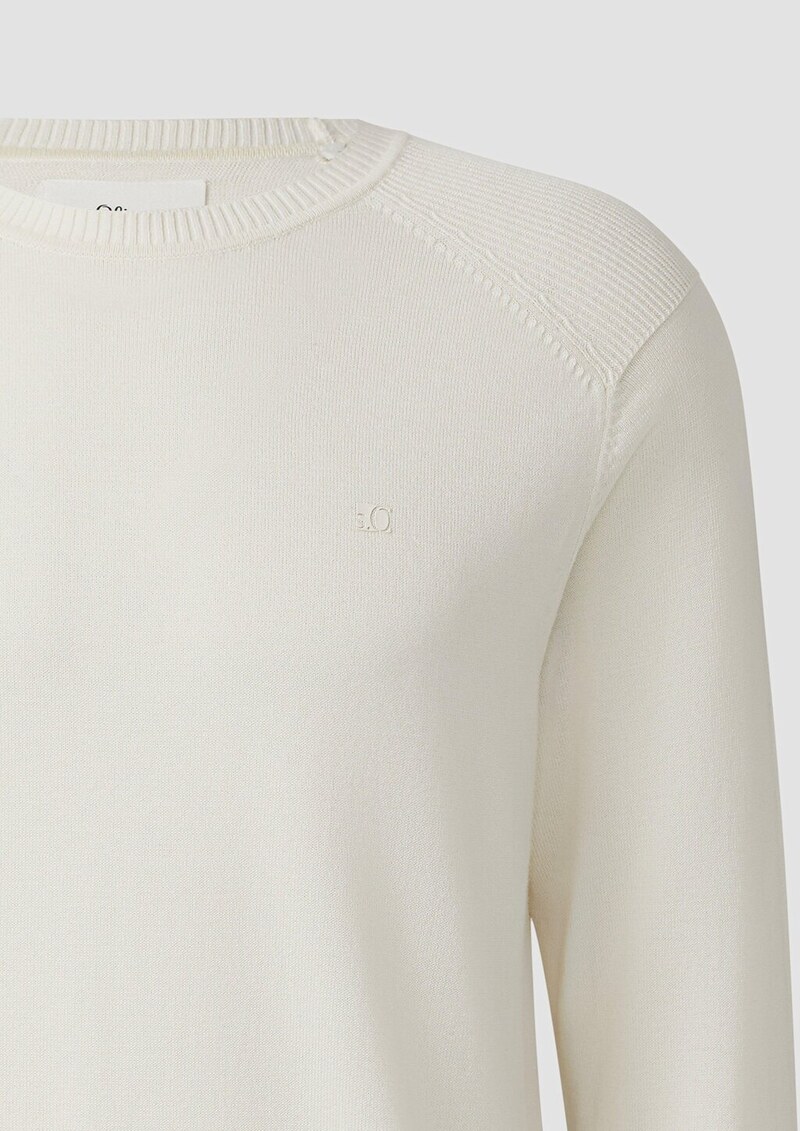 Pullover aus Moulinéstrick mit Crew Neck und Raglanärmeln