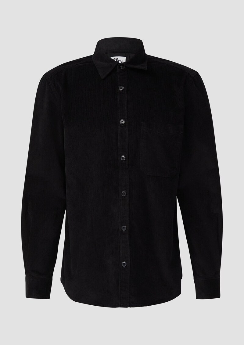 Regular Fit: Baumwollhemd aus Cord mit Brusttasche
