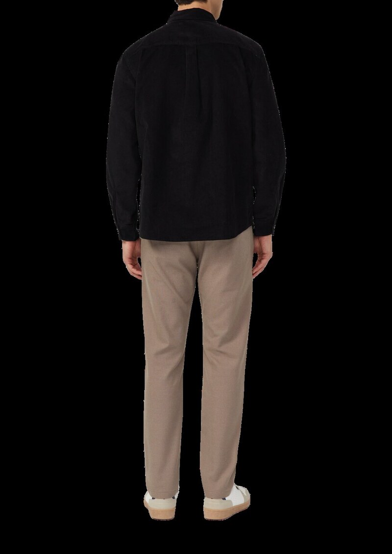 Regular Fit: Baumwollhemd aus Cord mit Brusttasche