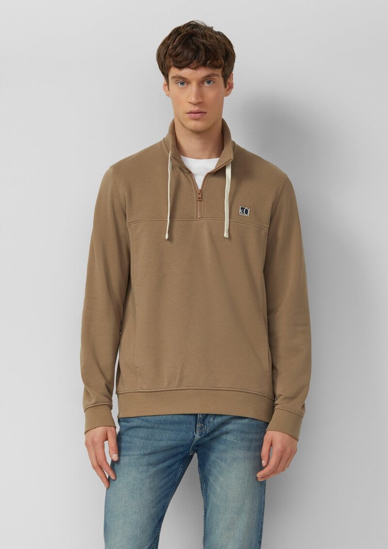 Sweatshirt mit Eingrifftaschen und Label-Patch