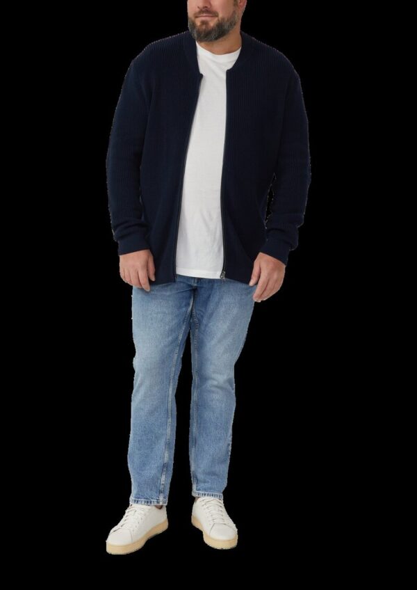 Strickjacke mit Bomberkragen und Zwei-Wege-Reißverschluss