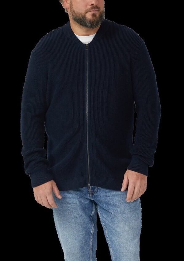 Strickjacke mit Bomberkragen und Zwei-Wege-Reißverschluss