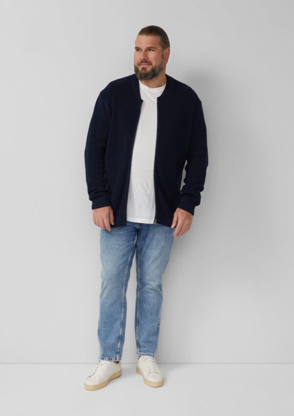 Strickjacke mit Bomberkragen und Zwei-Wege-Reißverschluss