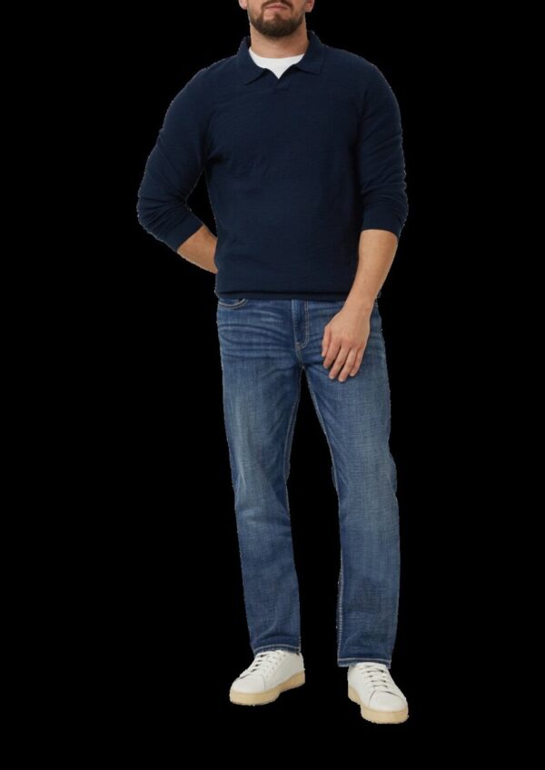 Baumwoll-Strickpolo mit Flammgarnstruktur