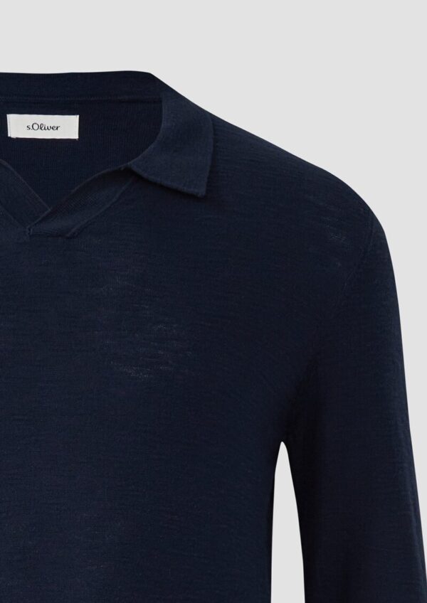 Baumwoll-Strickpolo mit Flammgarnstruktur