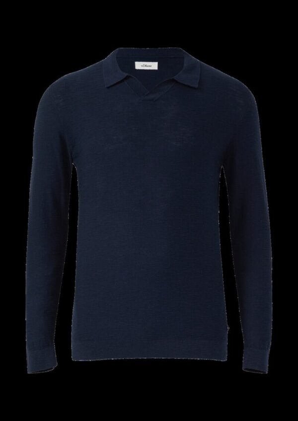 Baumwoll-Strickpolo mit Flammgarnstruktur