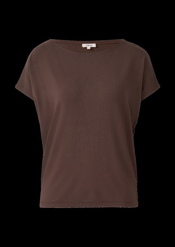 Fließendes Jersey-Shirt mit überschnittenen Schultern