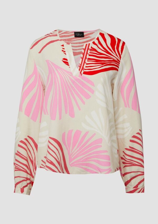 Bluse mit Tunika-Ausschnitt und All-over-Print