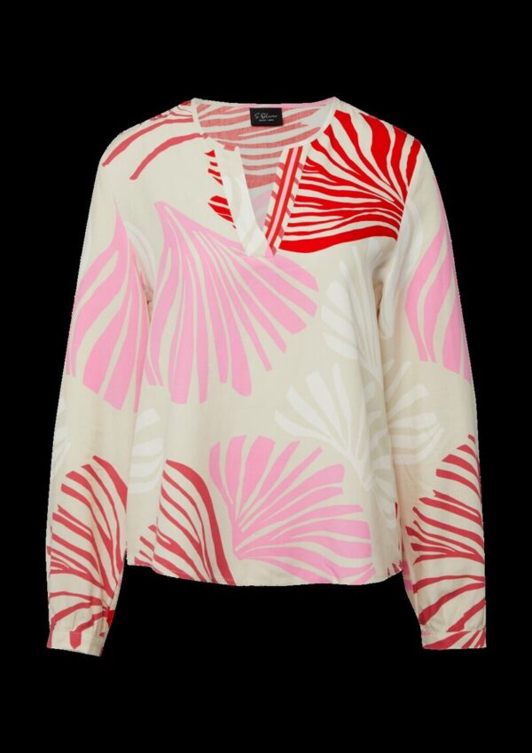 Bluse mit Tunika-Ausschnitt und All-over-Print