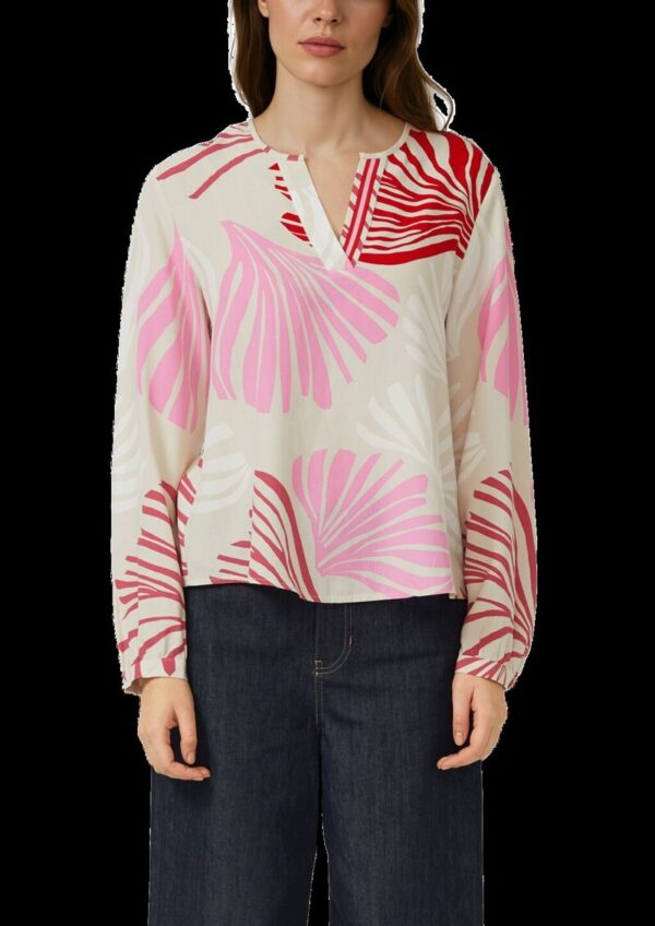 Bluse mit Tunika-Ausschnitt und All-over-Print