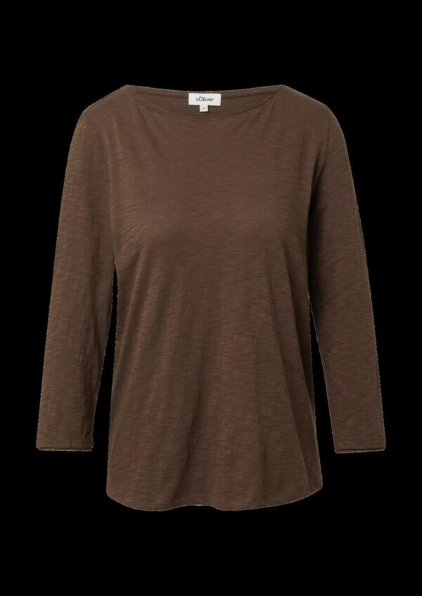 T-Shirt mit Flammgarnstruktur und Rollkante