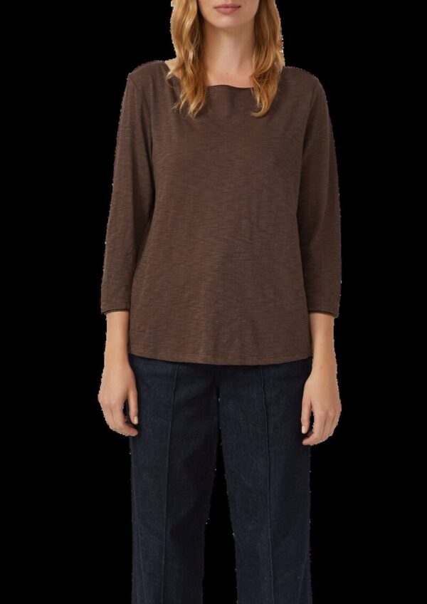 T-Shirt mit Flammgarnstruktur und Rollkante