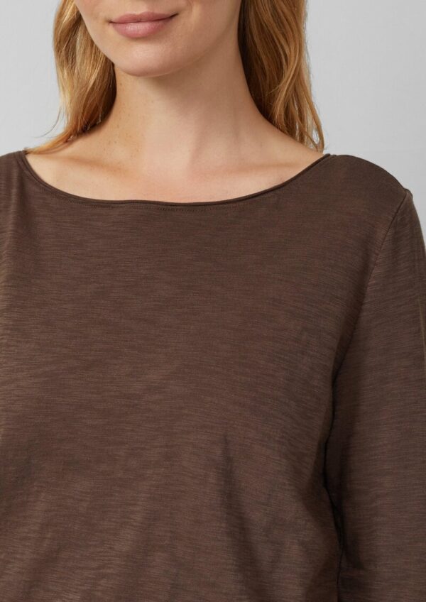 T-Shirt mit Flammgarnstruktur und Rollkante