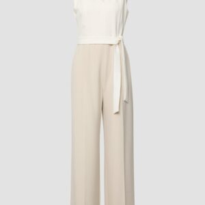 Ärmelloser Jumpsuit mit Bindegürtel