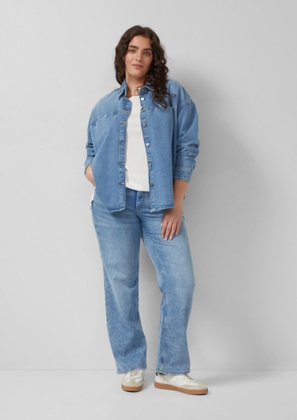 Strukturierte Shirt-Bluse mit U-Boot-Ausschnitt