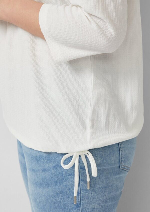 Strukturierte Shirt-Bluse mit U-Boot-Ausschnitt