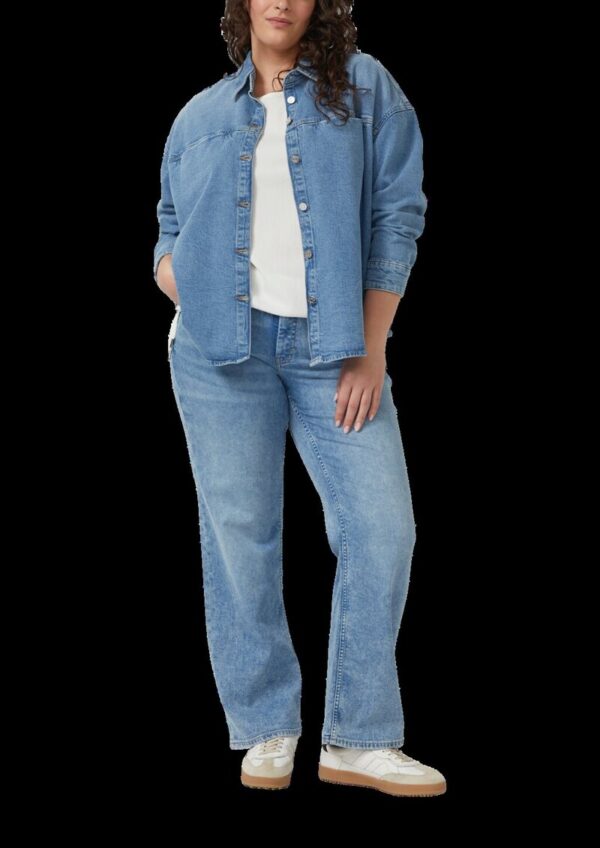 Strukturierte Shirt-Bluse mit U-Boot-Ausschnitt